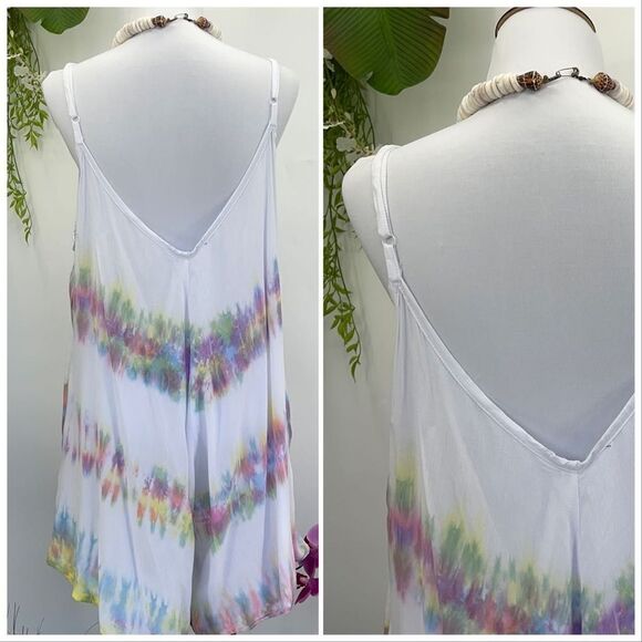 The Kau wela Mini Romper Beach Boho Romper Gypsy Overall Wide Leg - Picture 3 of 16